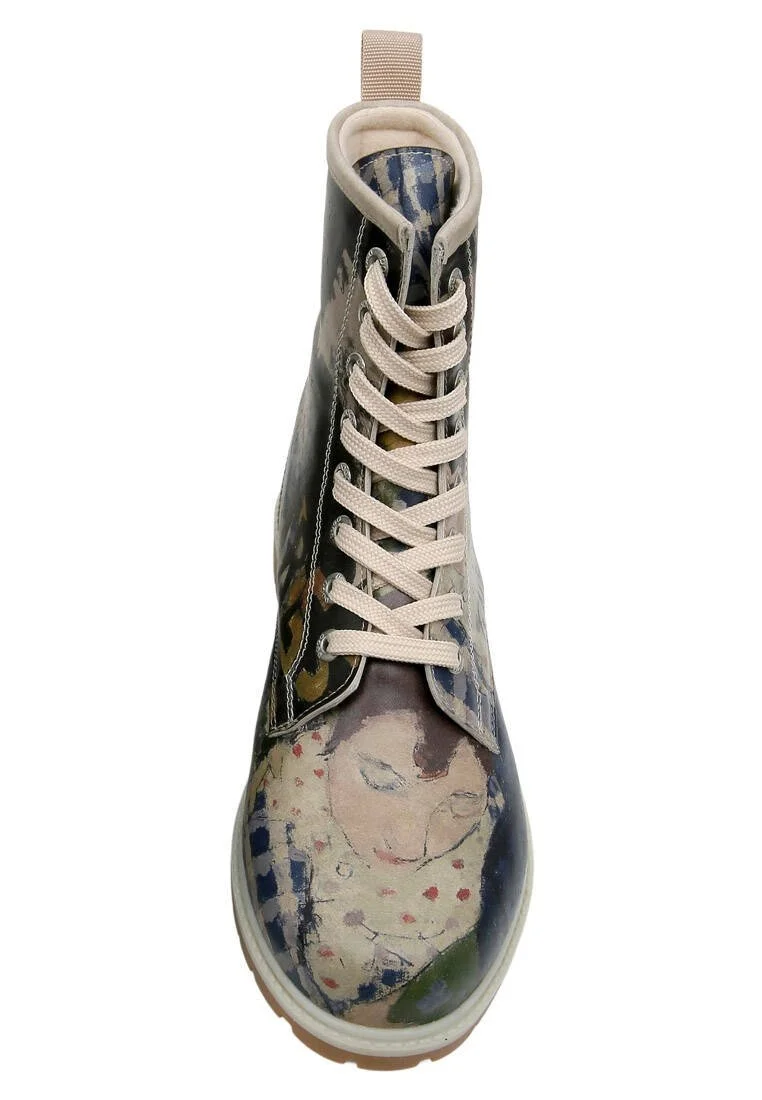 Femme Cuir Vegan Multicolore Bottes Longues - Les Peintres Motif