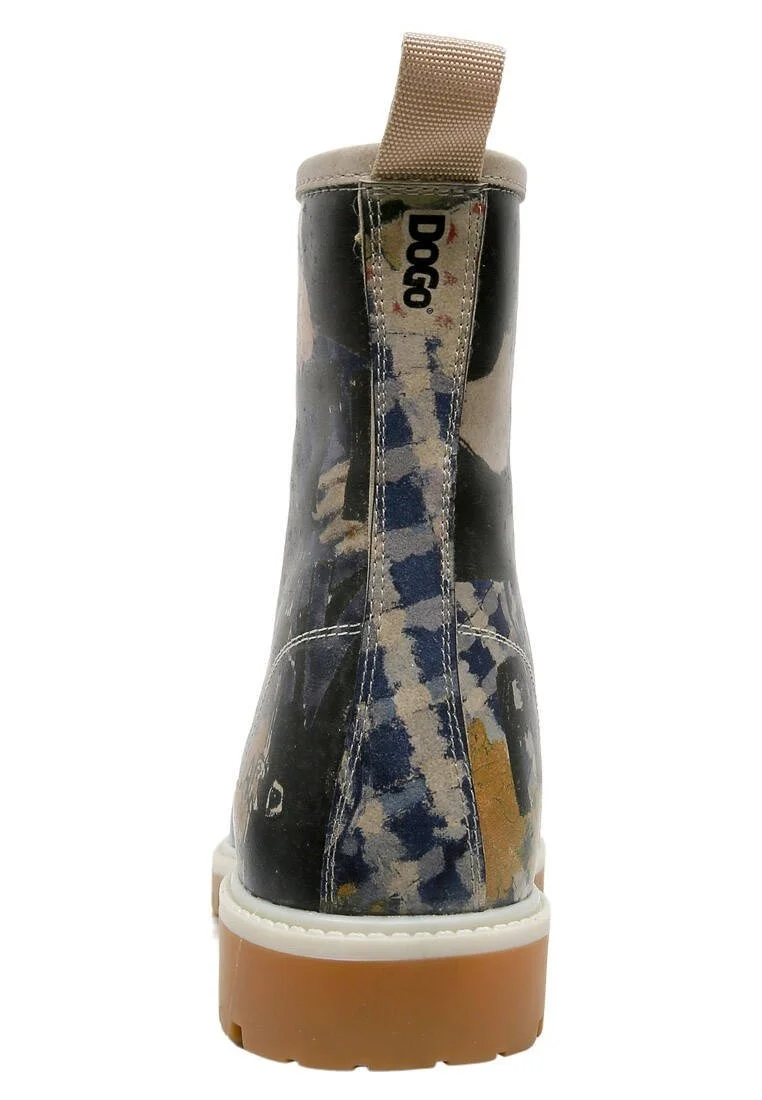 Femme Cuir Vegan Multicolore Bottes Longues - Les Peintres Motif