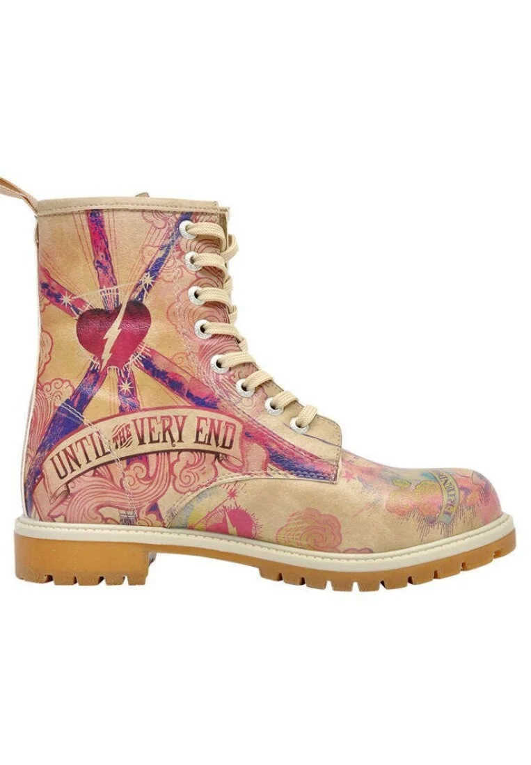 Femme Cuir Vegan Multicolore Bottes Longues - Warner Bros Friendship and Bravery Harry Potter Motif