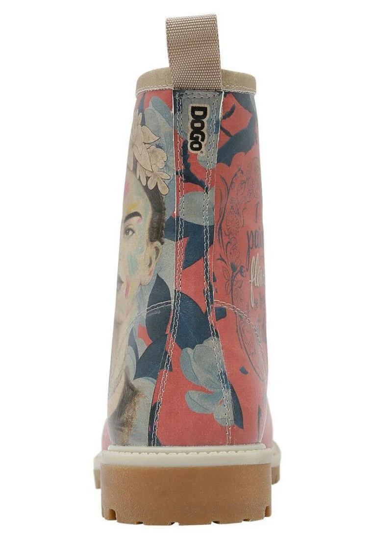 Femme Cuir Vegan Multicolore Bottes Longues - Frida Painting Frida Kahlo Motif