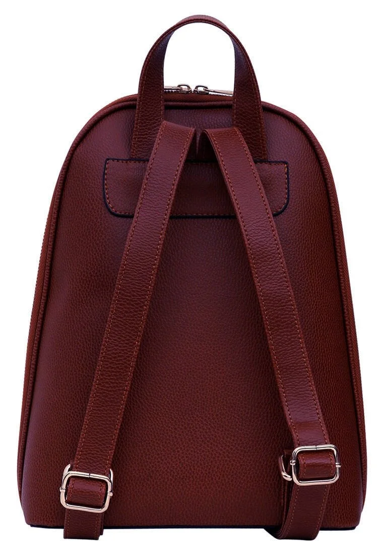 Femme Cuir Vegan Bourgogne Sac à dos - Deepness Motif