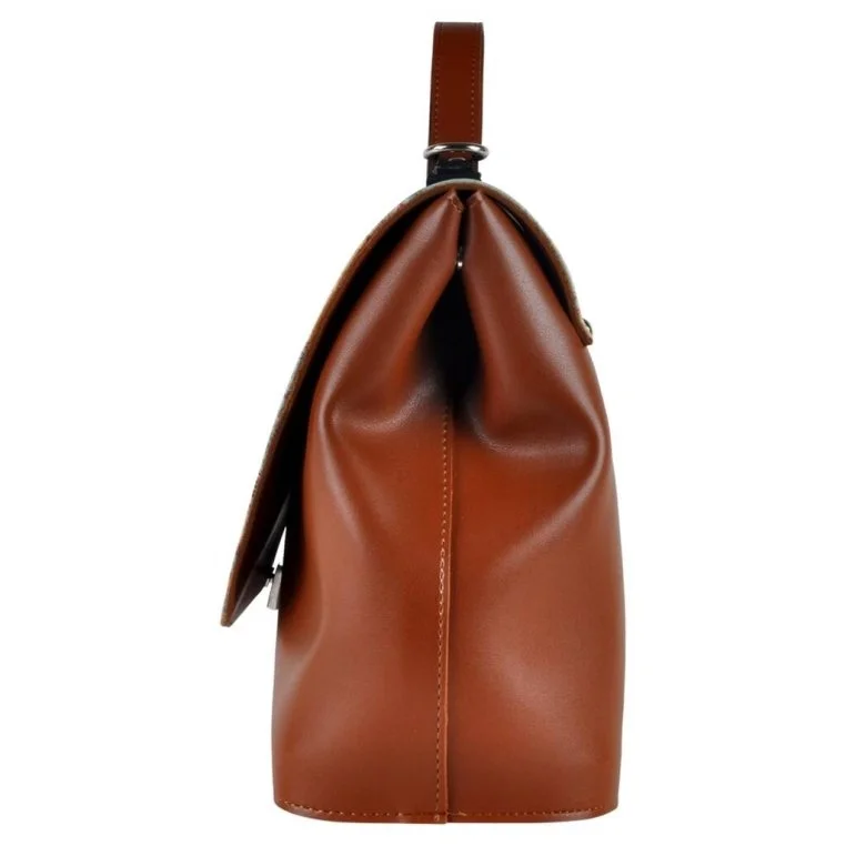 Femme Cuir Vegan Brun Sac à Main - Explore Motif