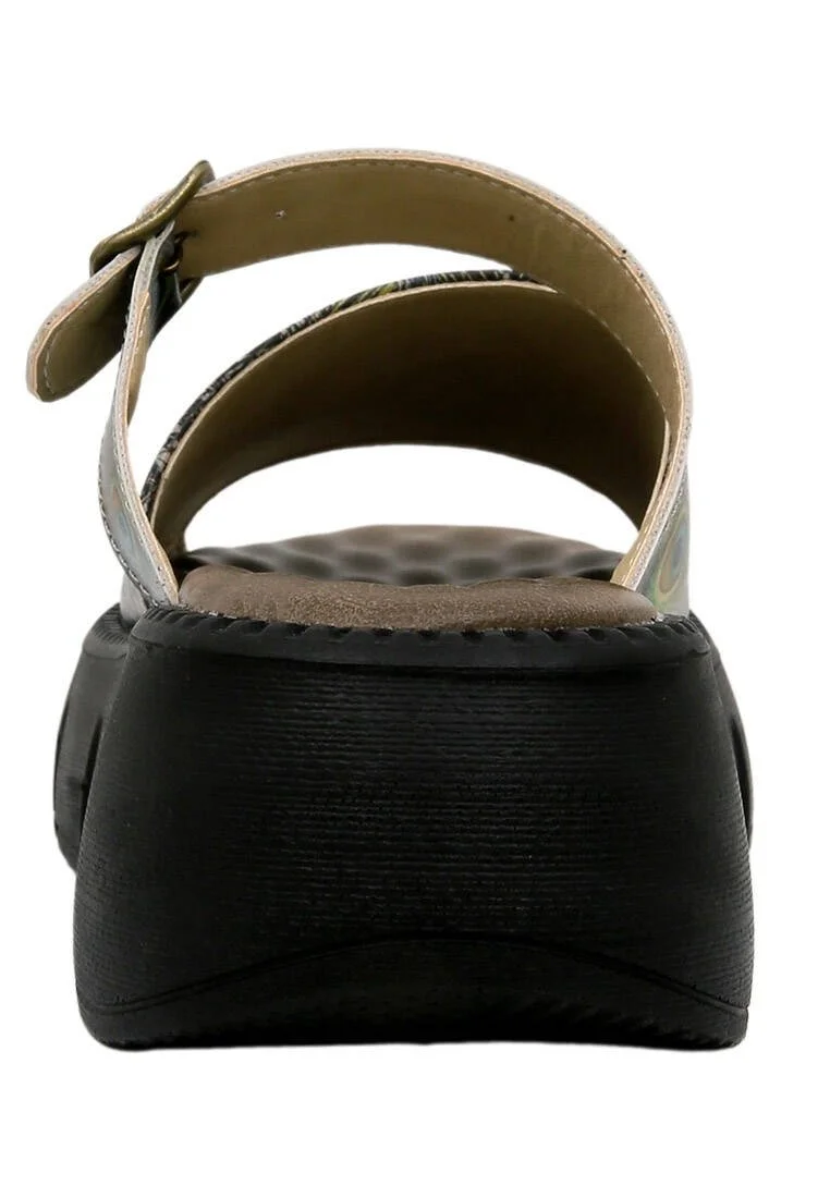 Femme Cuir Vegan Multicolore Chaussons Compensées - All Beauty is in You Motif