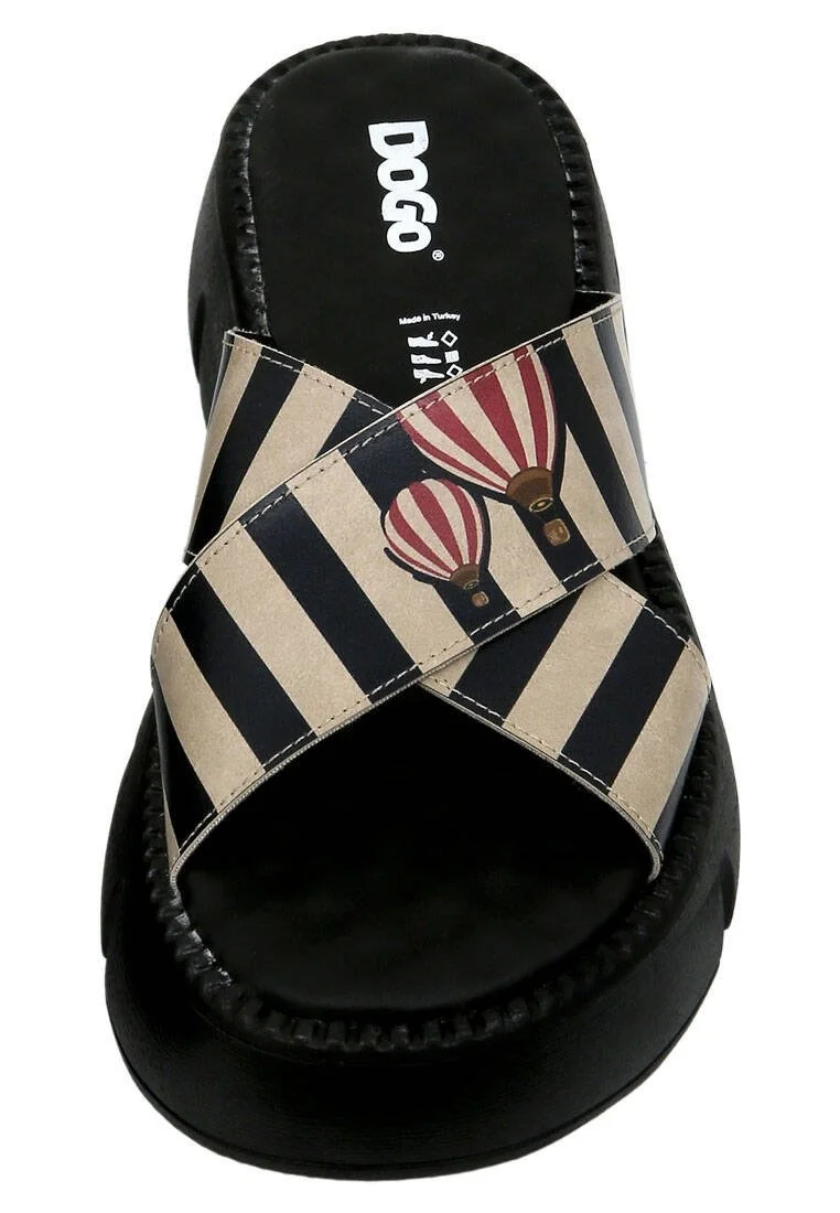 Femme Cuir Vegan Multicolore Chaussons Compensées - Let's Find a Place to Get Lost Motif