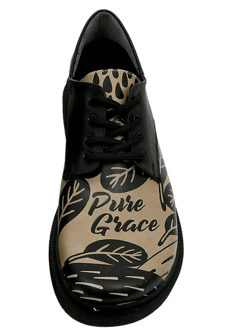 Femme Cuir Vegan Noir Chaussures Décontractées - Pure Grace Motif