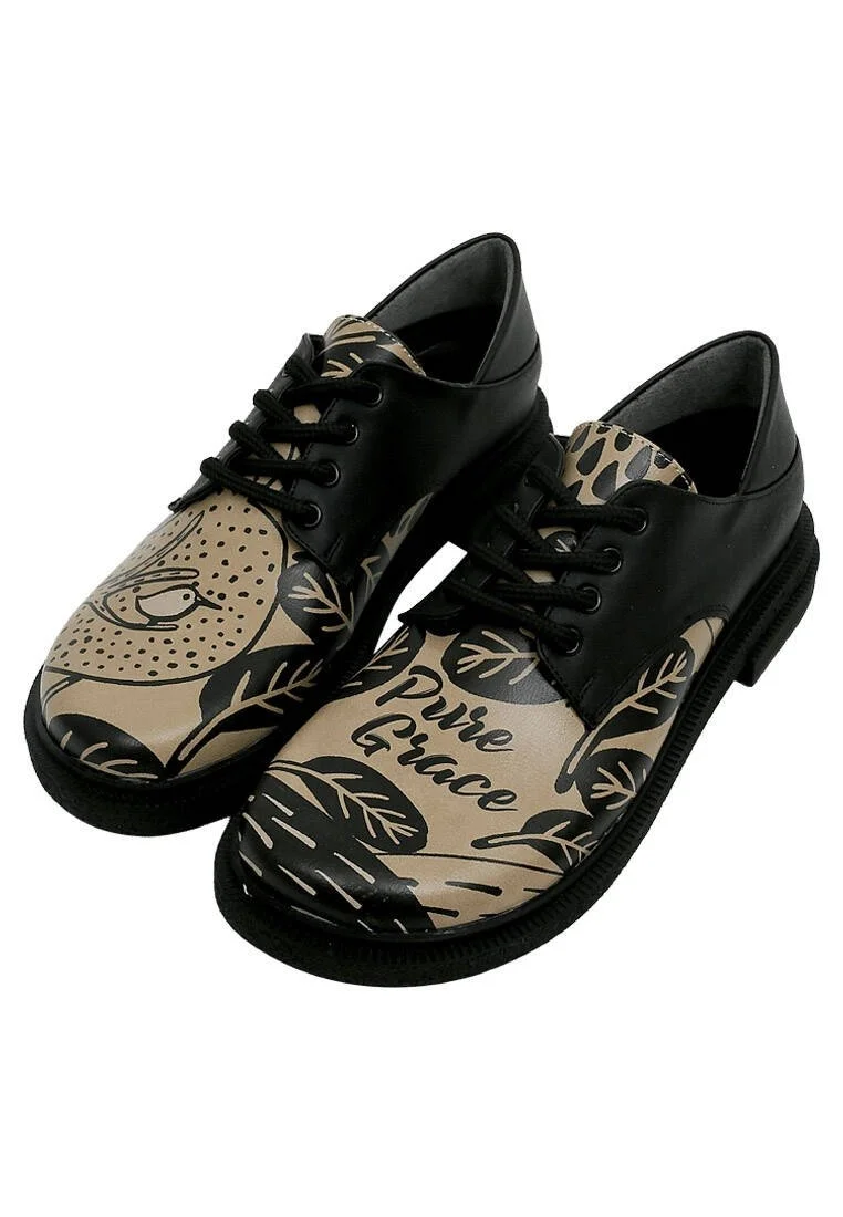 Femme Cuir Vegan Noir Chaussures Décontractées - Pure Grace Motif