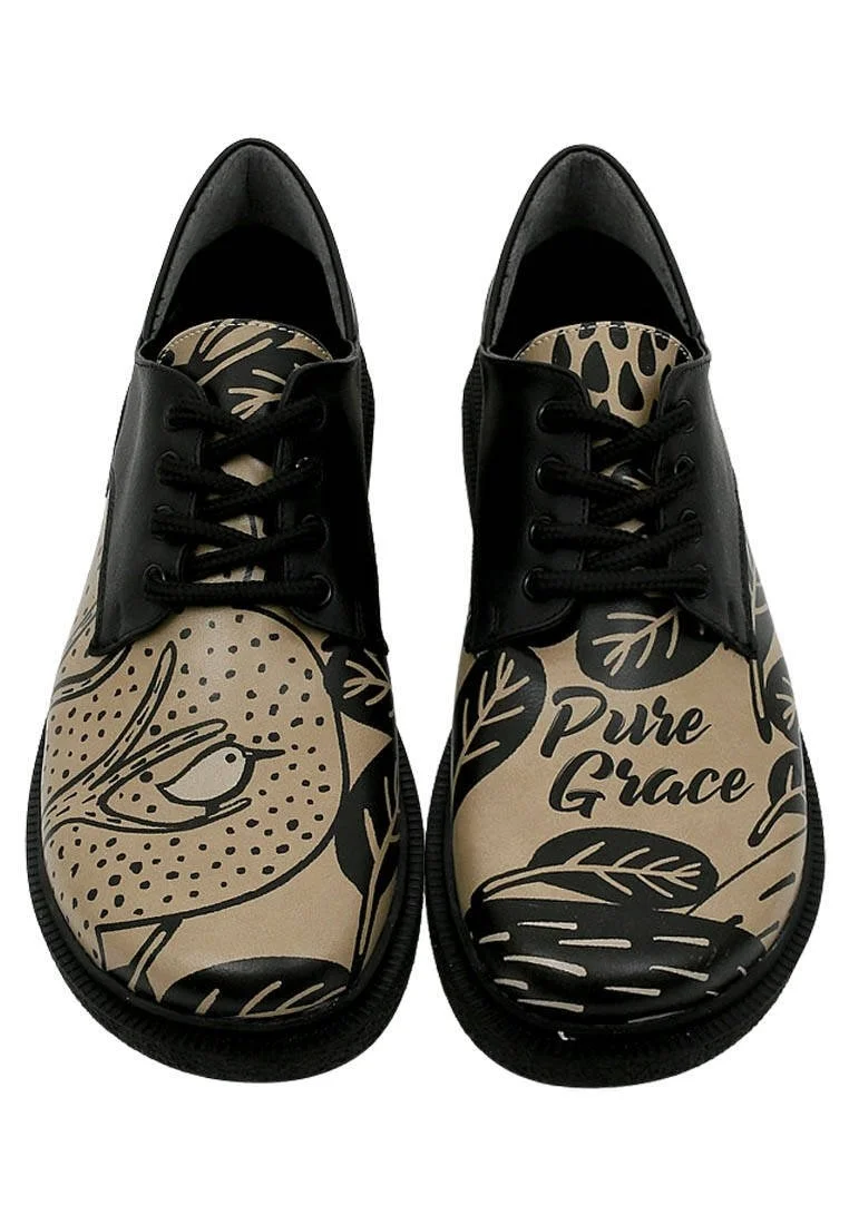 Femme Cuir Vegan Noir Chaussures Décontractées - Pure Grace Motif
