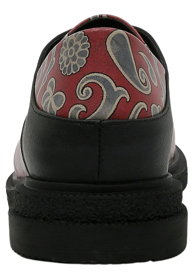 Femme Cuir Vegan Multicolore Chaussures Décontractées - Red Abstract Motif