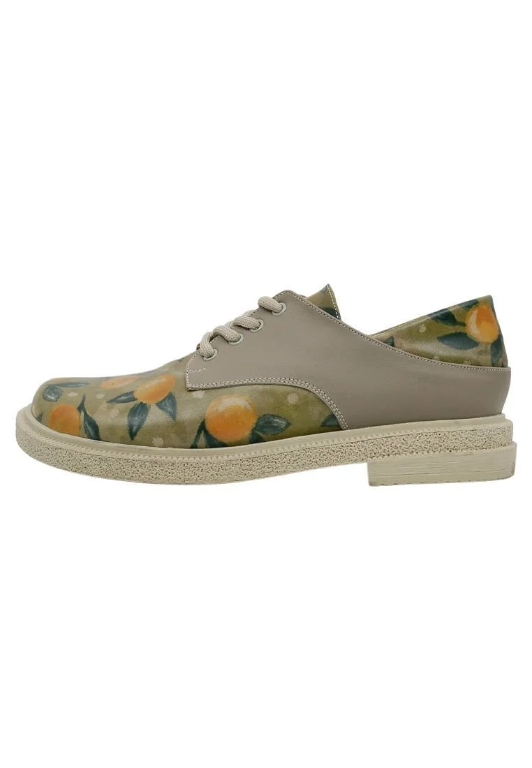 Femme Cuir Vegan Vert Chaussures Décontractées - Fruity Motif