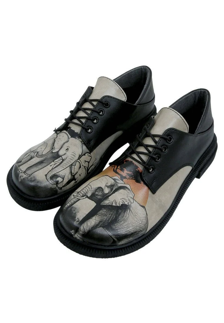Femme Cuir Vegan Noir Chaussures Décontractées - Sunset Animals Motif