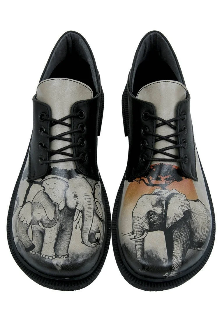 Femme Cuir Vegan Noir Chaussures Décontractées - Sunset Animals Motif