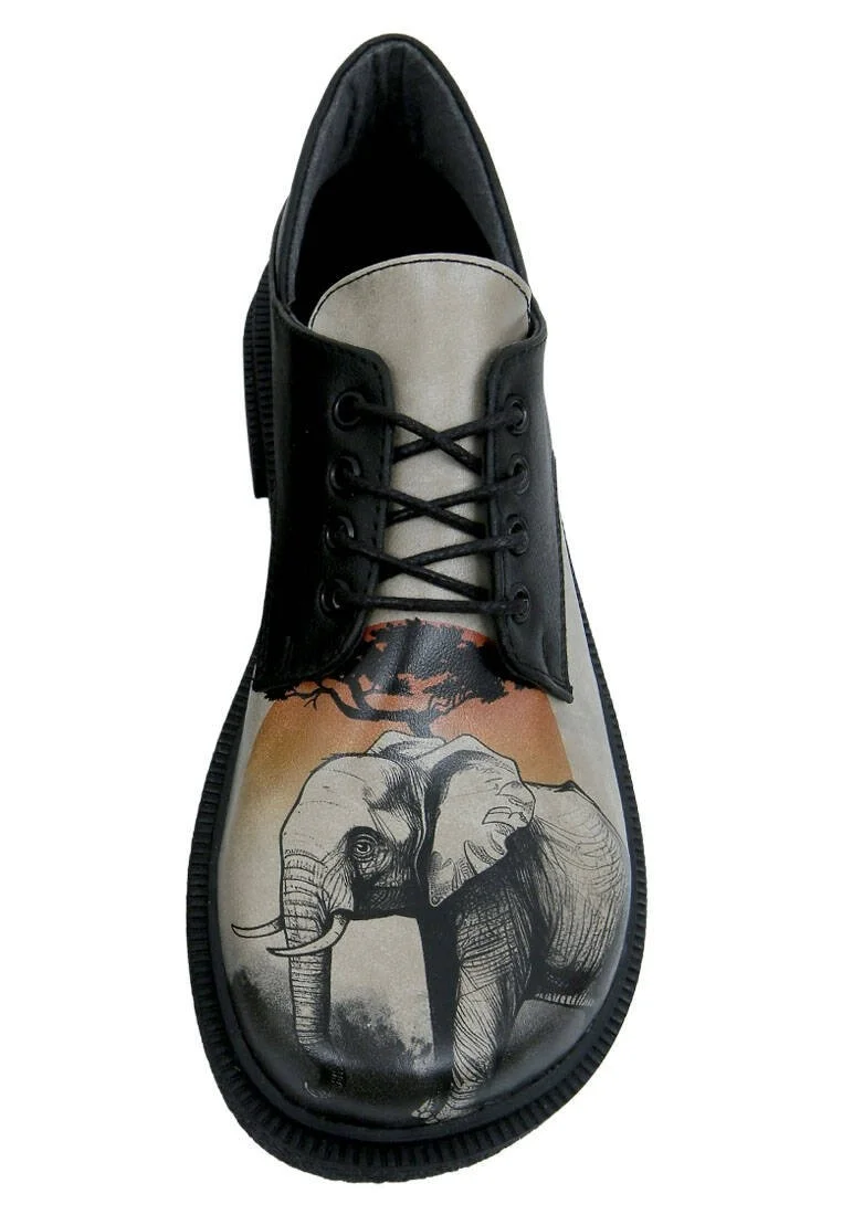 Femme Cuir Vegan Noir Chaussures Décontractées - Sunset Animals Motif