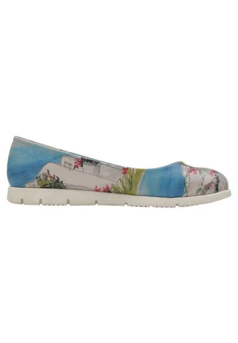 Femme Cuir Vegan Multicolore Chaussures Plates - Sea You Soon Motif