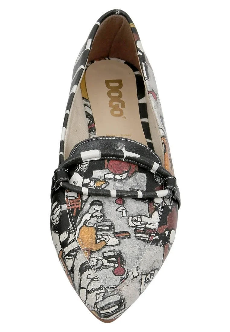 Femme Cuir Vegan Multicolore Chaussures Plates - Supper Motif
