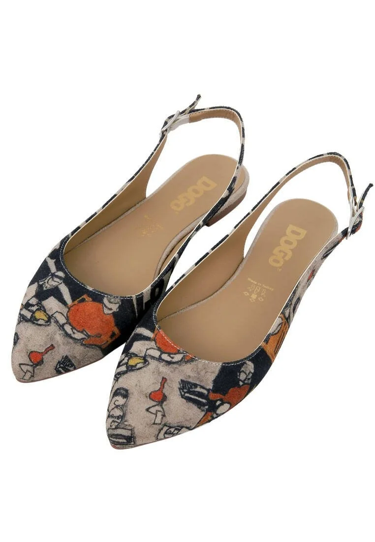 Femme Cuir Vegan Multicolore Chaussures Plates - Supper Motif