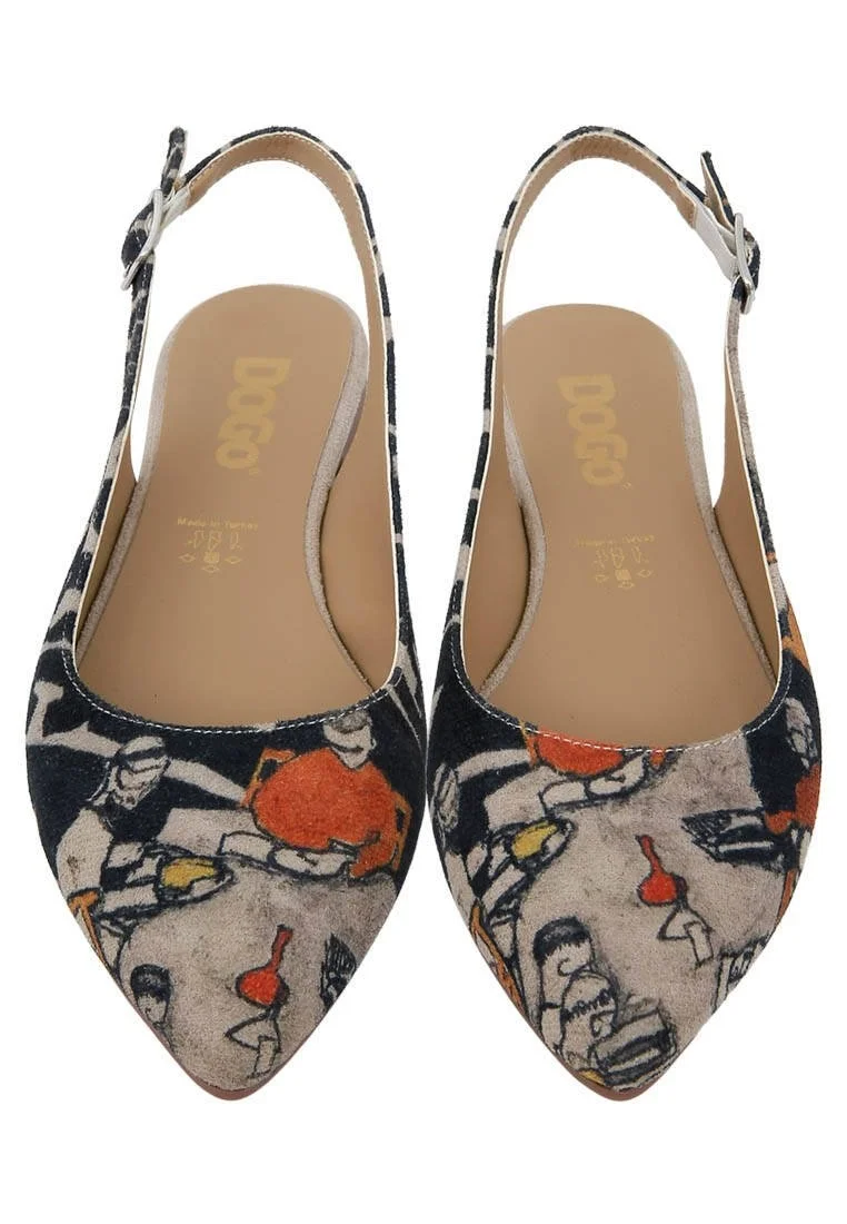 Femme Cuir Vegan Multicolore Chaussures Plates - Supper Motif