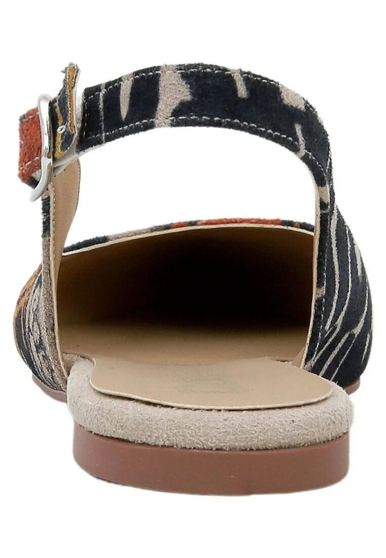 Femme Cuir Vegan Multicolore Chaussures Plates - Supper Motif