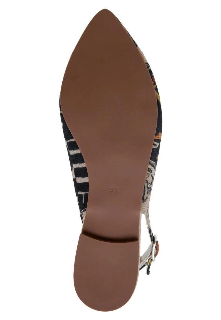 Femme Cuir Vegan Multicolore Chaussures Plates - Supper Motif
