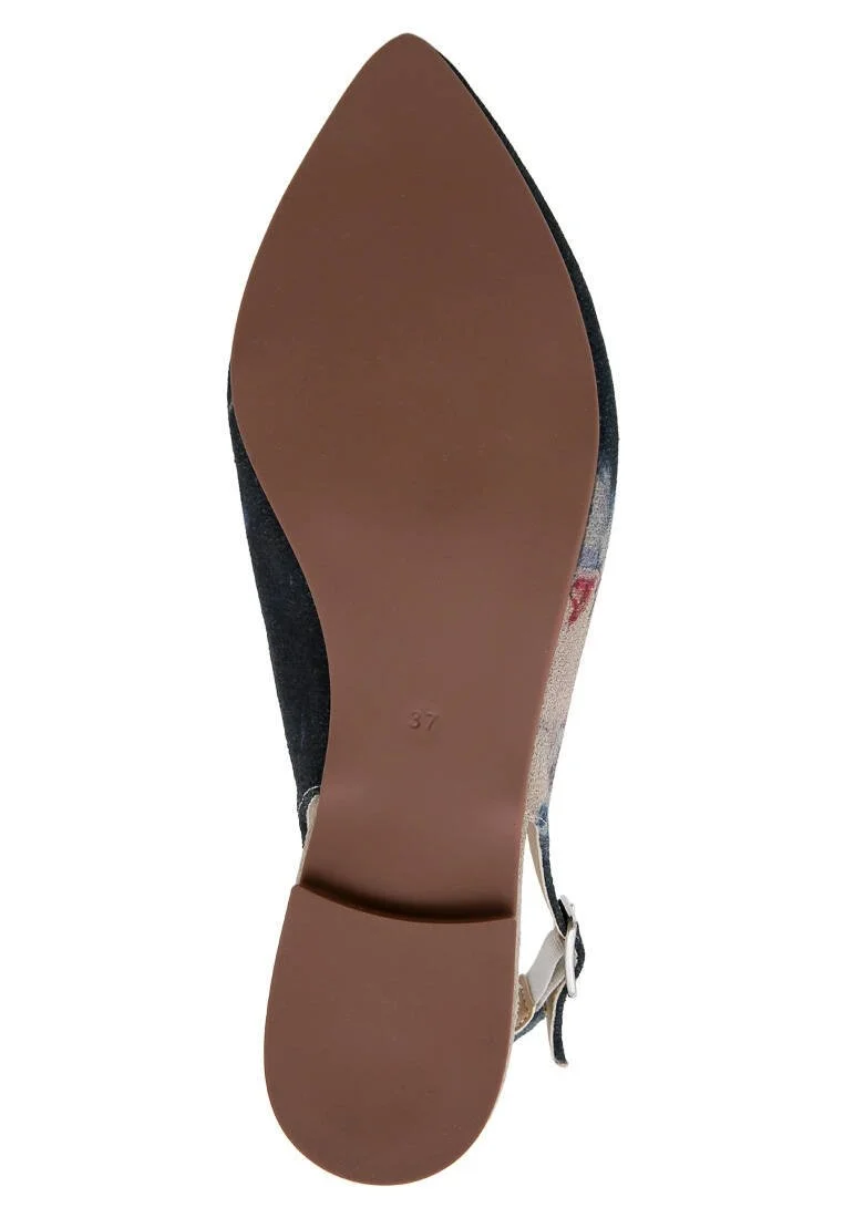Femme Cuir Vegan Multicolore Chaussures Plates - Ladies Motif