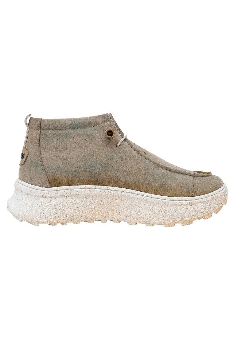 Femme Cuir Vegan Cream Bottes - The Escape of the Spirits Motif
