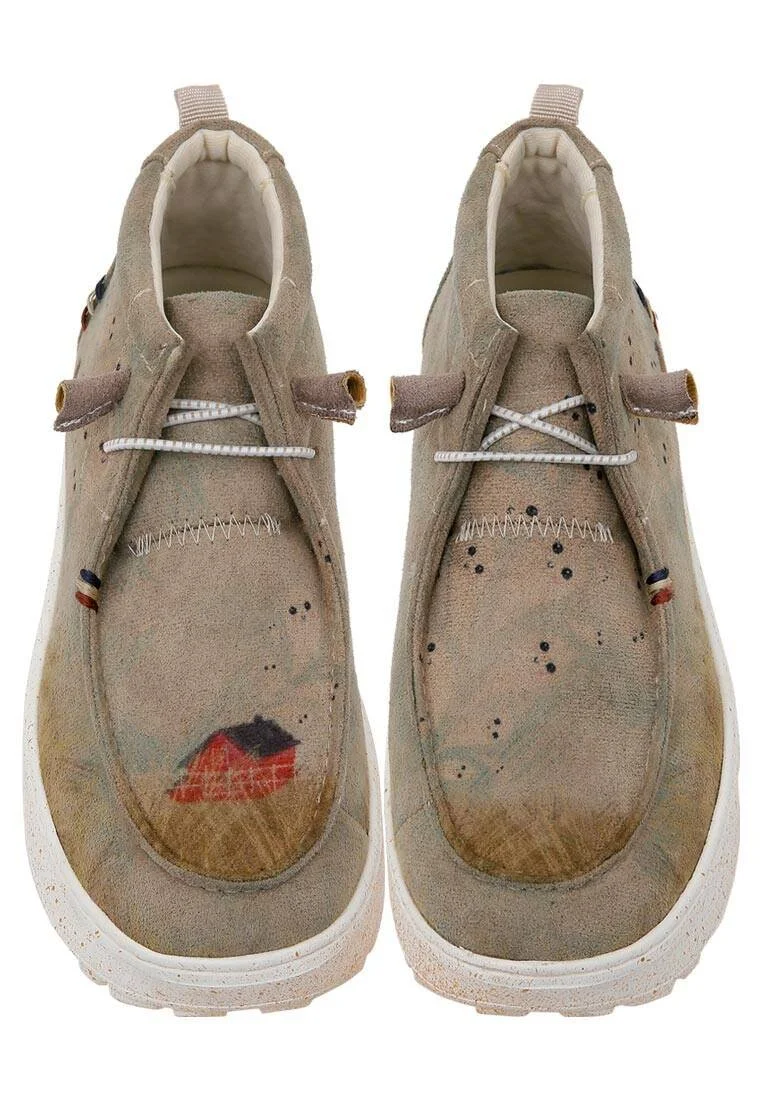 Dogo - Femme Cuir Vegan Cream Bottes - The Escape of the Spirits Motif (1) Dogo - Femme Cuir Vegan Cream Bottes - The Escape of the Spirits Motif (1)