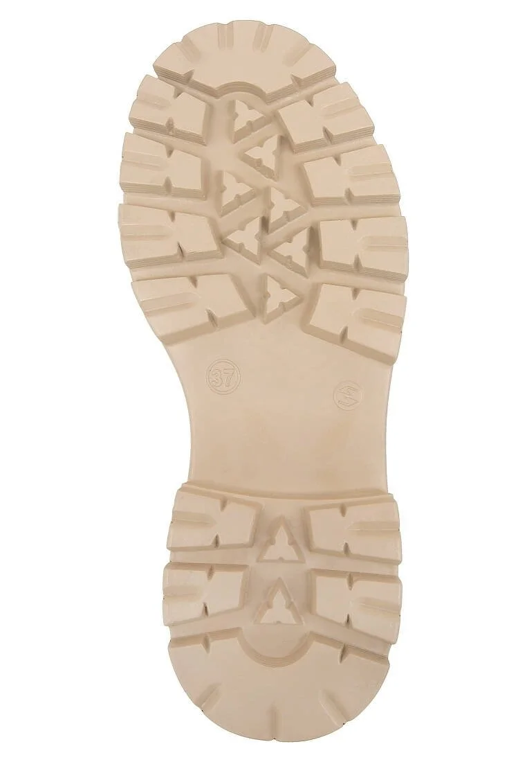 Femme Cuir Vegan Crème Baskets - Shine Motif