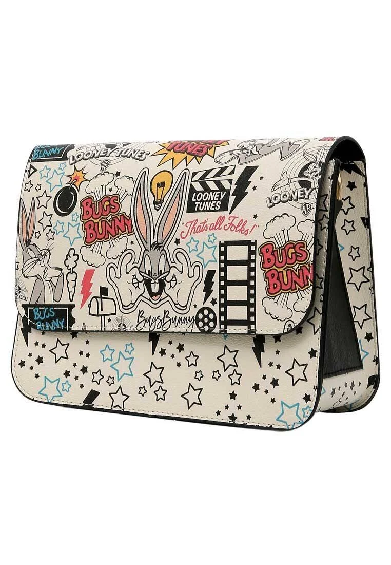 Femme Cuir Vegan Crème Sac à main - Warner Bros What's Up Doc? Bugs Bunny Motif