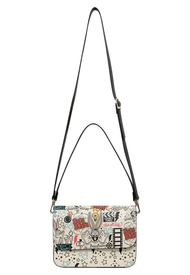 Femme Cuir Vegan Crème Sac à main - Warner Bros What's Up Doc? Bugs Bunny Motif