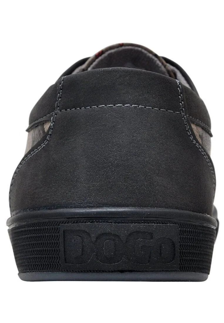 Femme Cuir Vegan Gris Baskets - Night Owl Motif