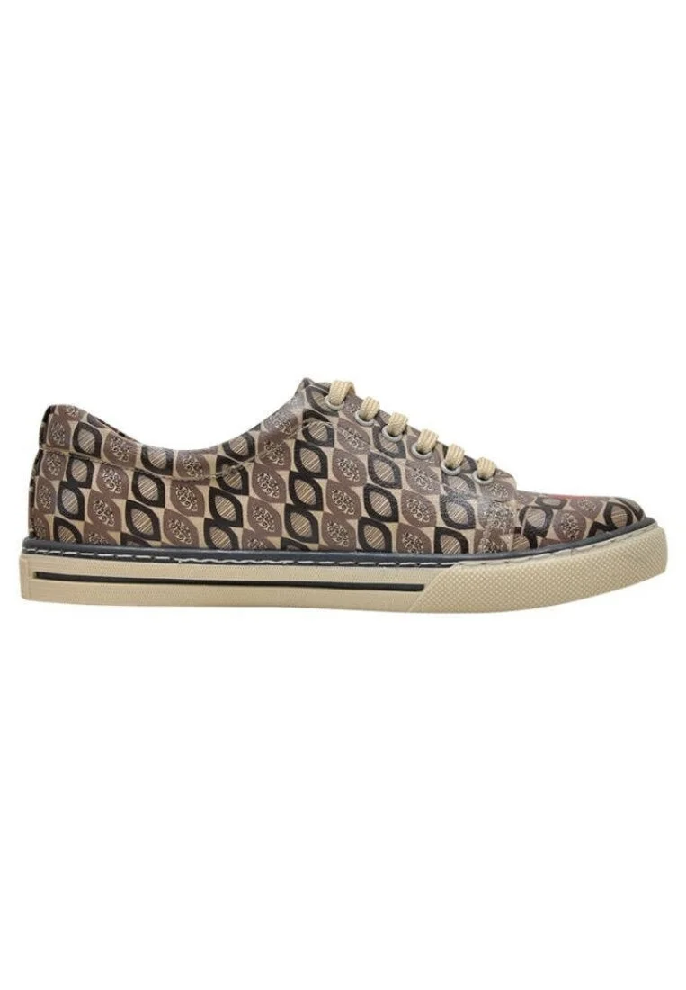 Femme Cuir Vegan Gris Baskets - Hi Darling Motif