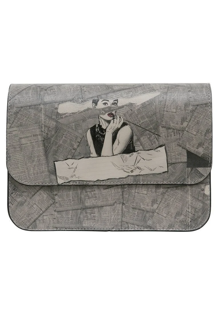 Femme Cuir Vegan Gris Sac à Main - Go Back to Being Yourself Motif