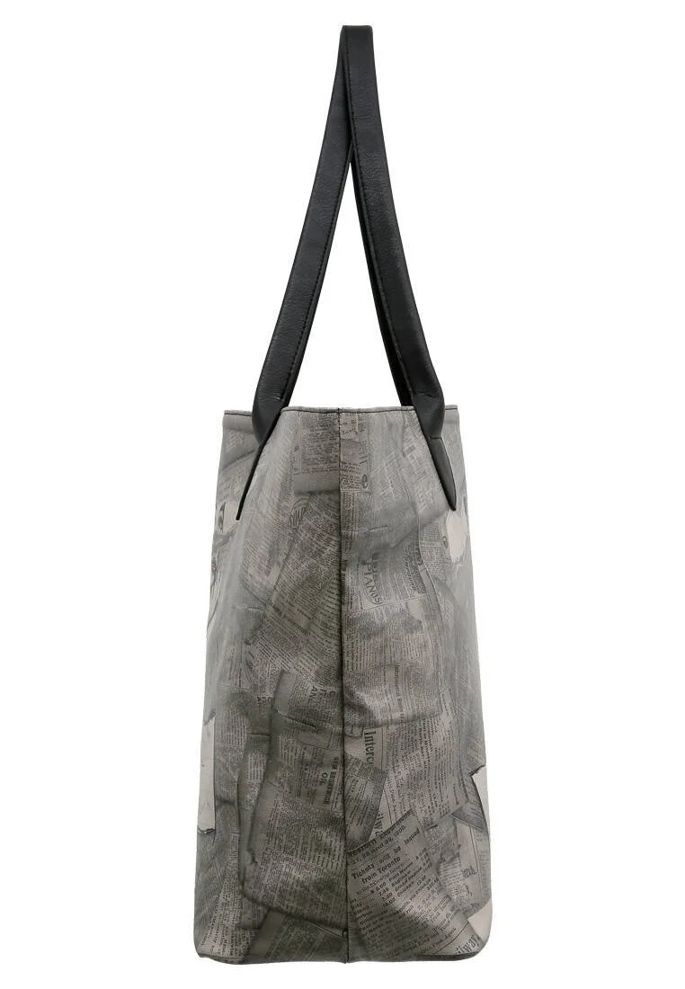 Femme Cuir Vegan Gris Sac d'épaule - Go Back to Being Yourself Motif