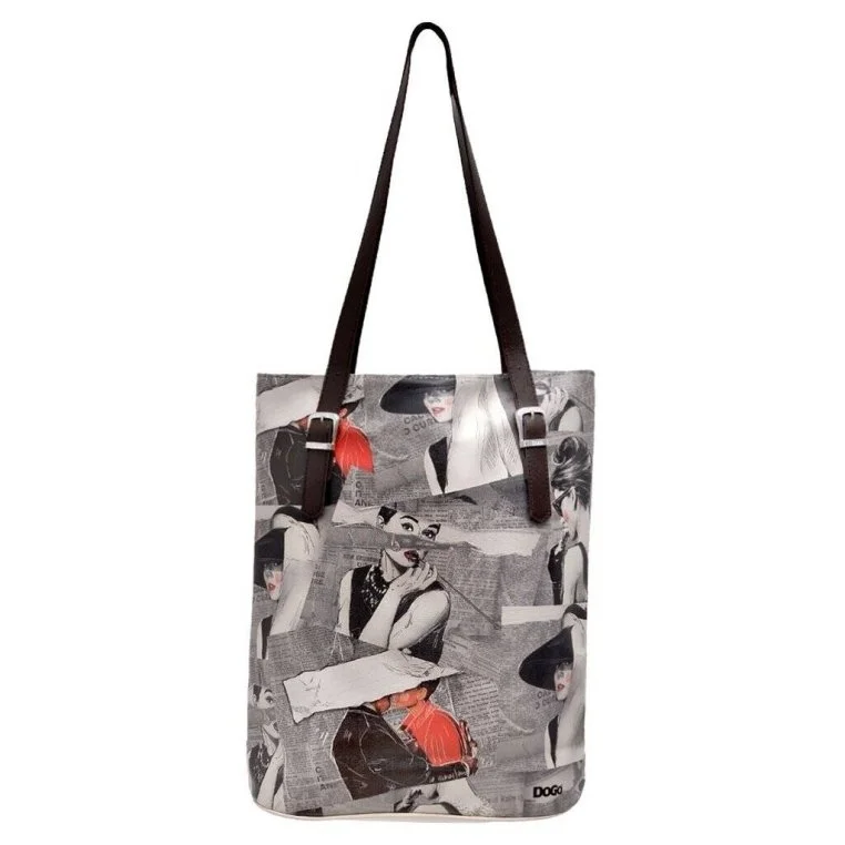 Femme Cuir Vegan Gris Sac d'épaule - Go Back to Being Yourself Motif