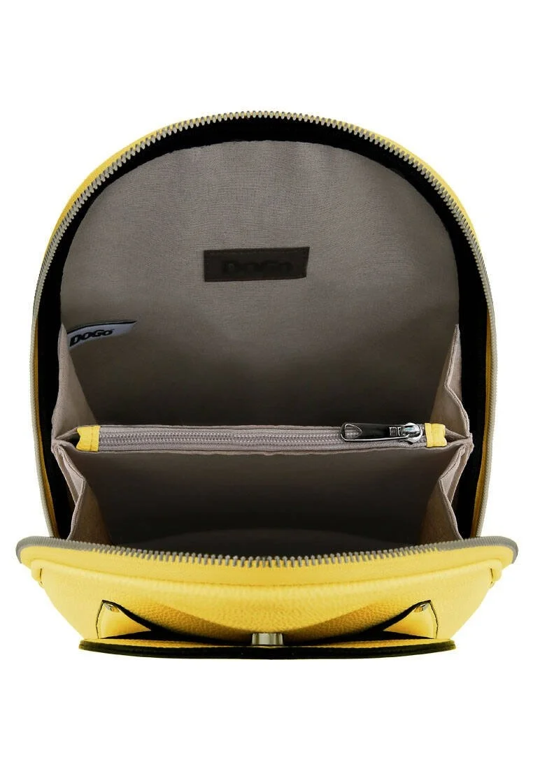 Femme Cuir Vegan Jaune Sac à dos - Monochrome Cats Motif