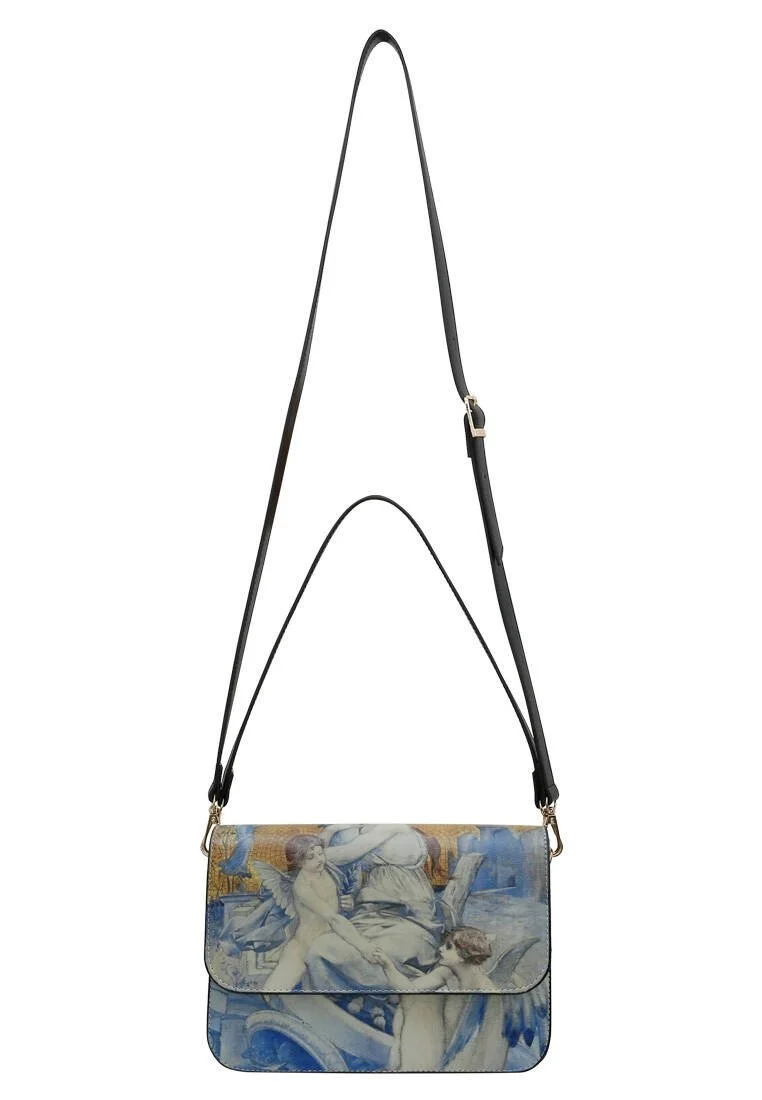 Femme Cuir Vegan Jaune Sac à Main - Amor Vincit Omnia Motif