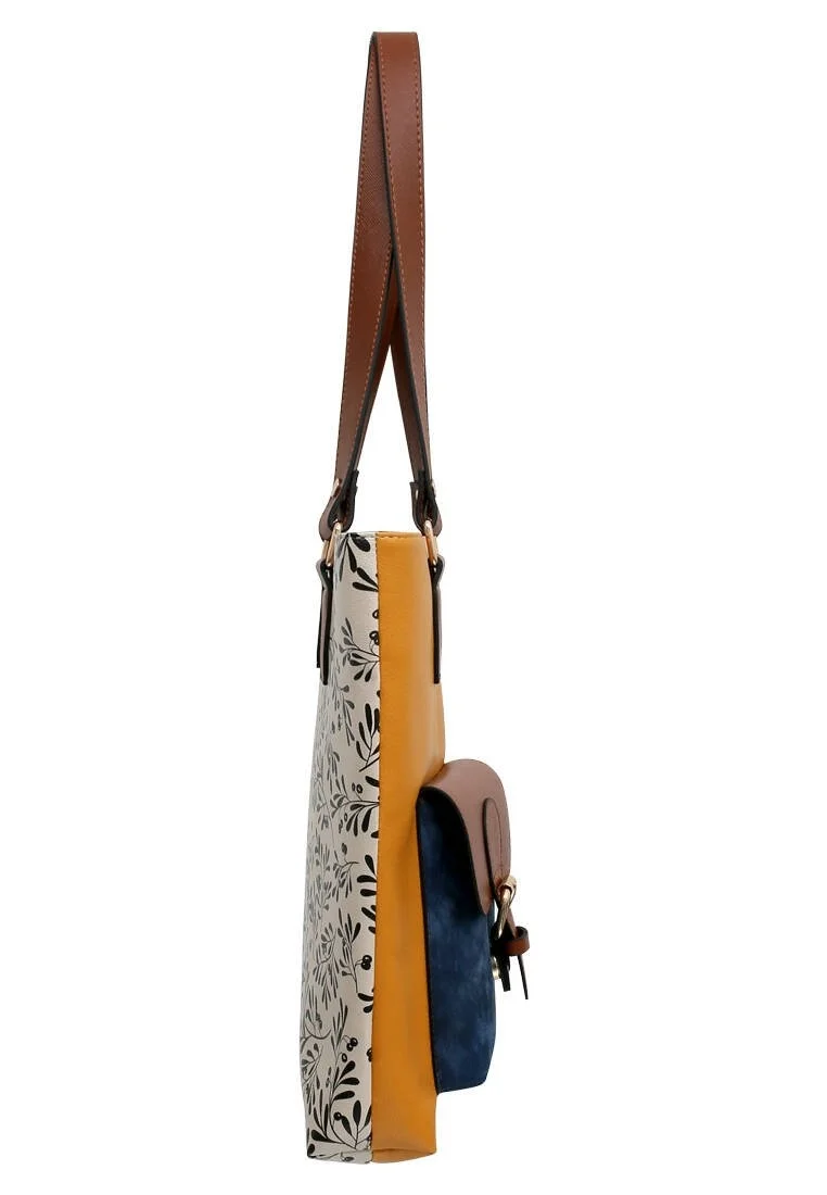 Femme Cuir Vegan Jaune Sac d'épaule - Best Buddies Motif