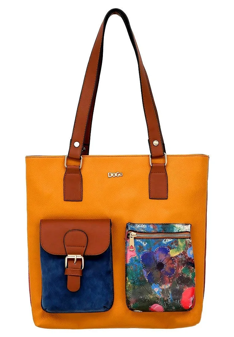 Femme Cuir Vegan Jaune Sac d'épaule - Full of Hope Motif