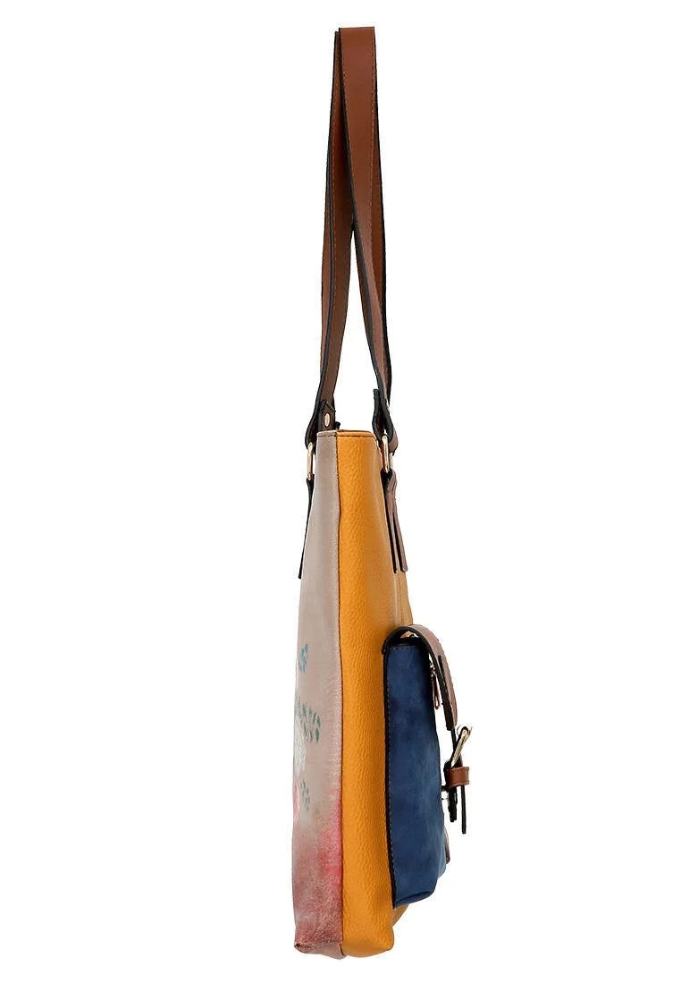 Femme Cuir Vegan Jaune Sac d'épaule - Full of Hope Motif