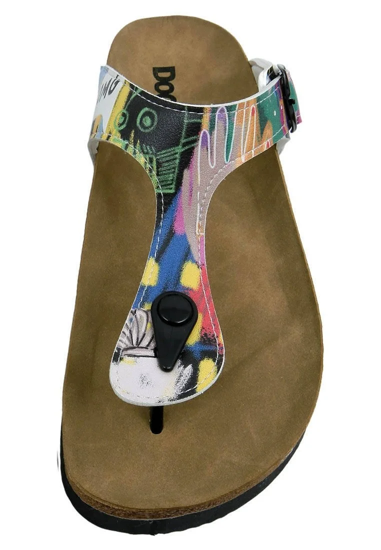 Femme Cuir Vegan Jaune Sandales - No More Drama Motif