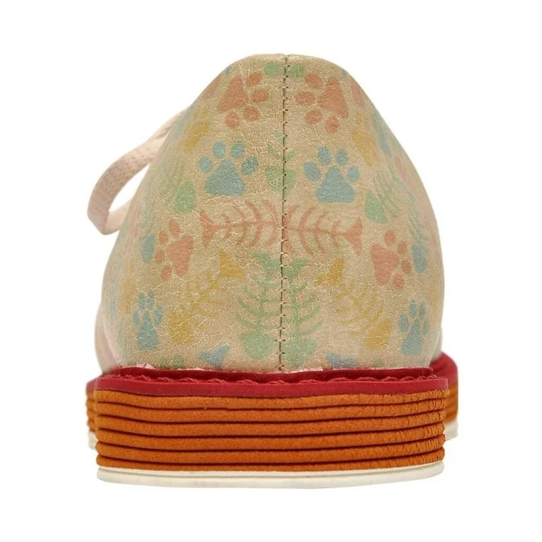 Femme Cuir Vegan Multicolore Baskets - Cat Head Motif