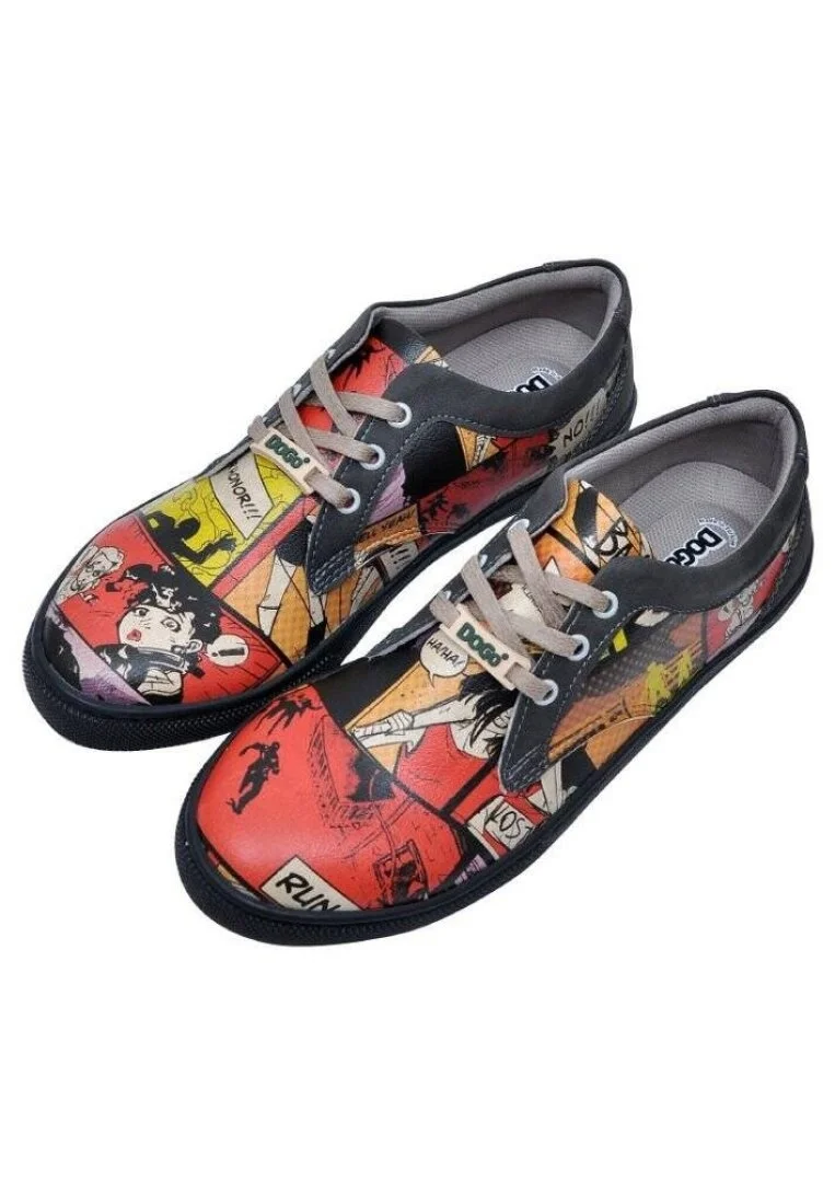 Femme Cuir Vegan Multicolore Baskets - Zombie Nation Motif