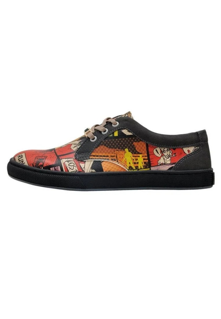 Femme Cuir Vegan Multicolore Baskets - Zombie Nation Motif