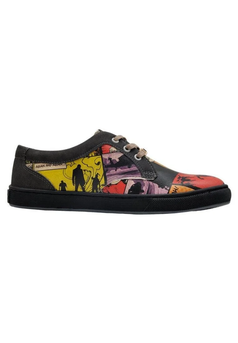 Femme Cuir Vegan Multicolore Baskets - Zombie Nation Motif
