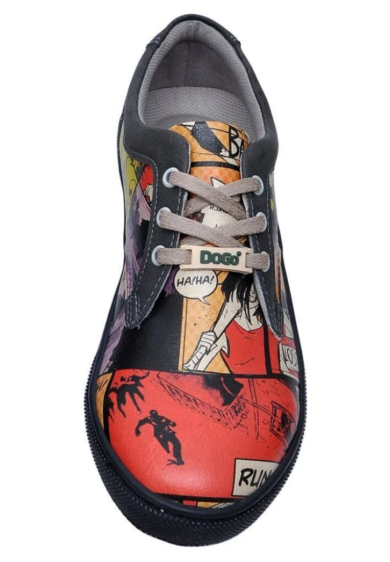Femme Cuir Vegan Multicolore Baskets - Zombie Nation Motif