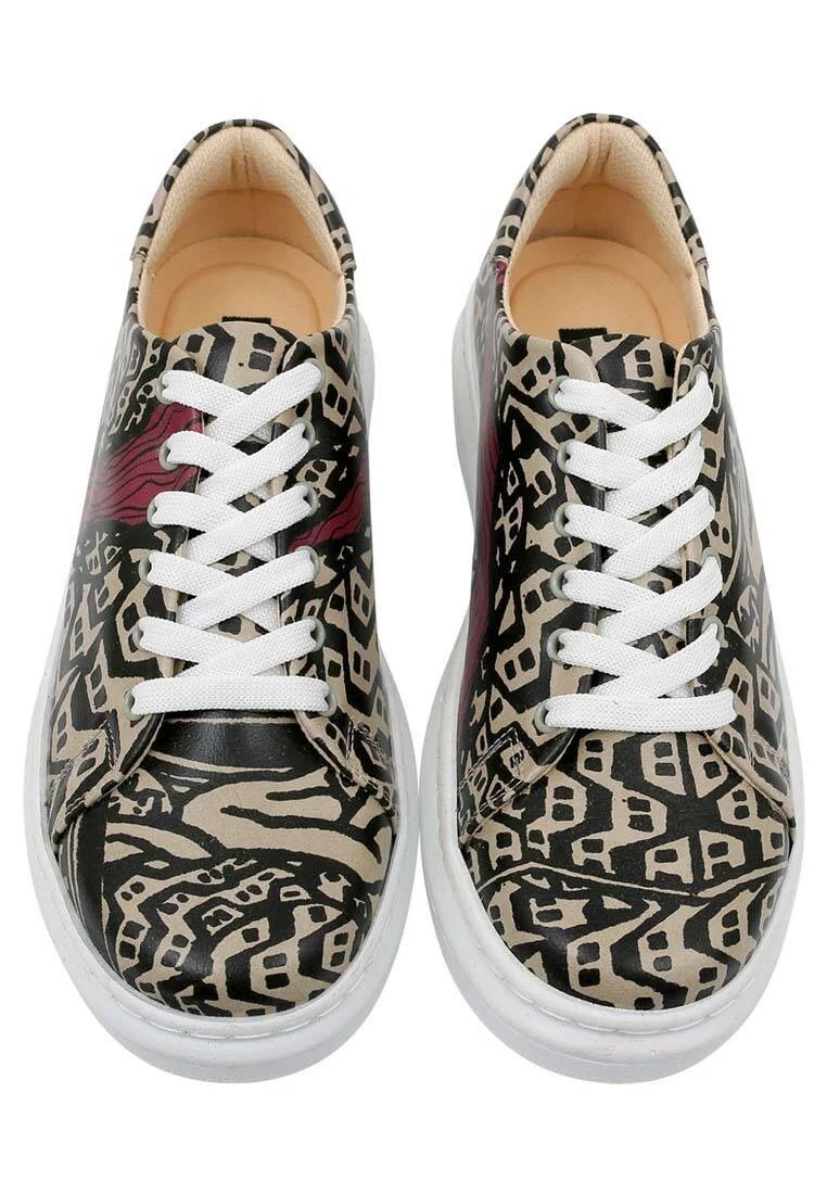 Femme Cuir Vegan Multicolore Baskets - Rivers on the Sofa Motif