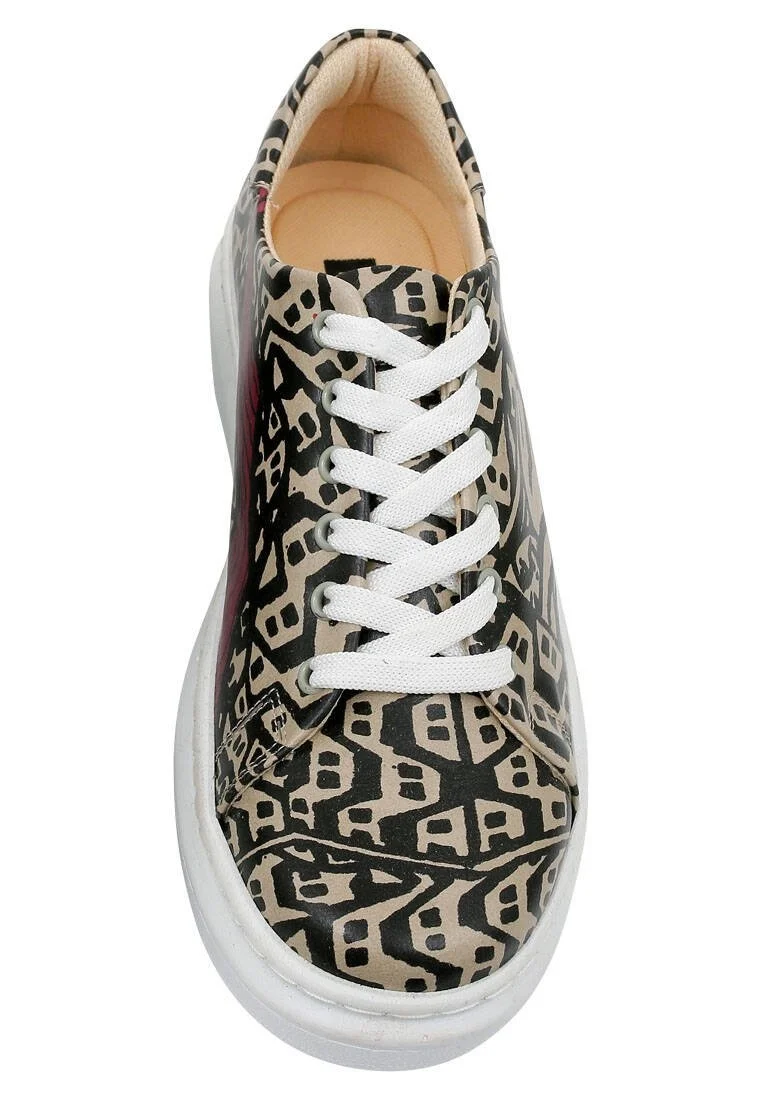 Femme Cuir Vegan Multicolore Baskets - Rivers on the Sofa Motif