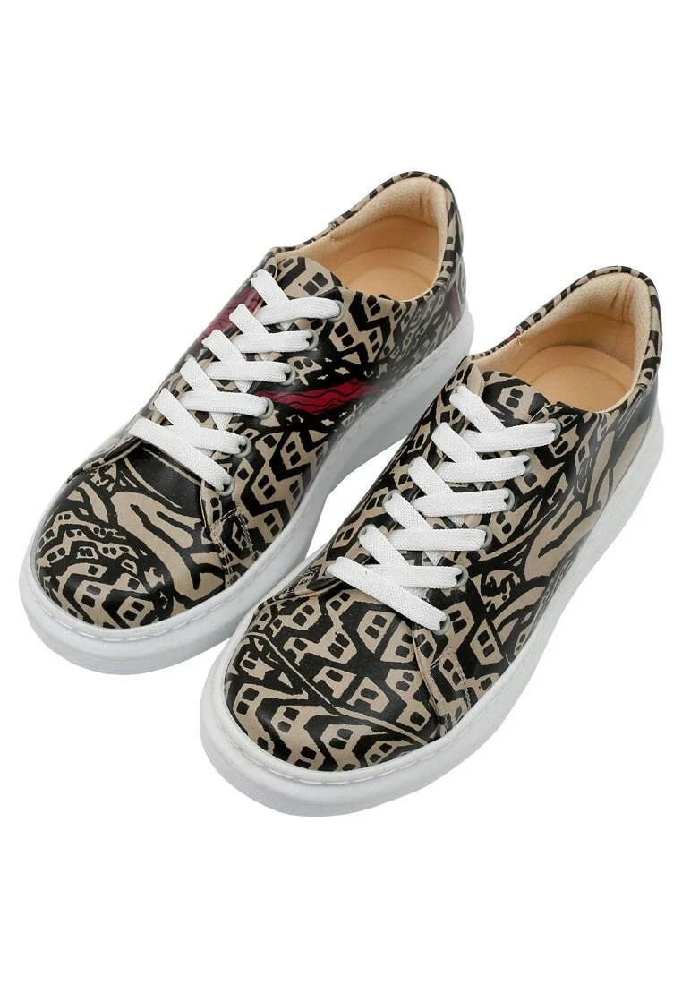 Femme Cuir Vegan Multicolore Baskets - Rivers on the Sofa Motif
