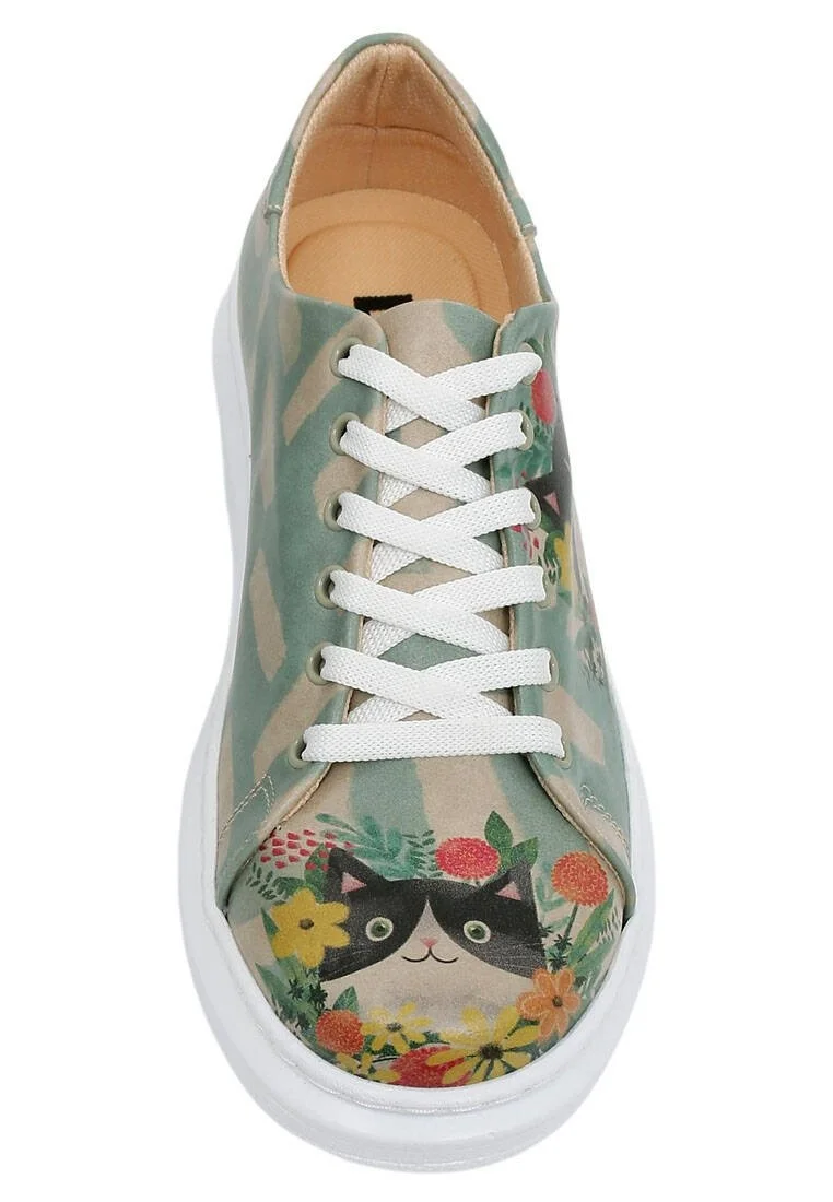 Femme Cuir Vegan Multicolore Baskets - Sweet Escape Motif