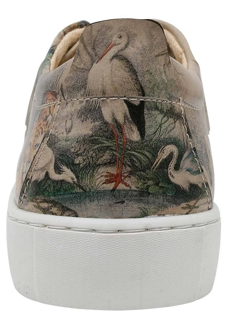 Femme Cuir Vegan Multicolore Baskets - Jungle Serenity Motif