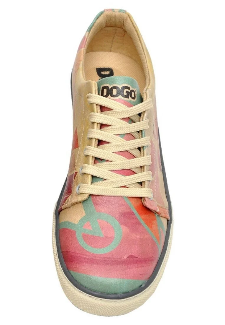 Femme Cuir Vegan Multicolore Baskets - Flamingo Motif